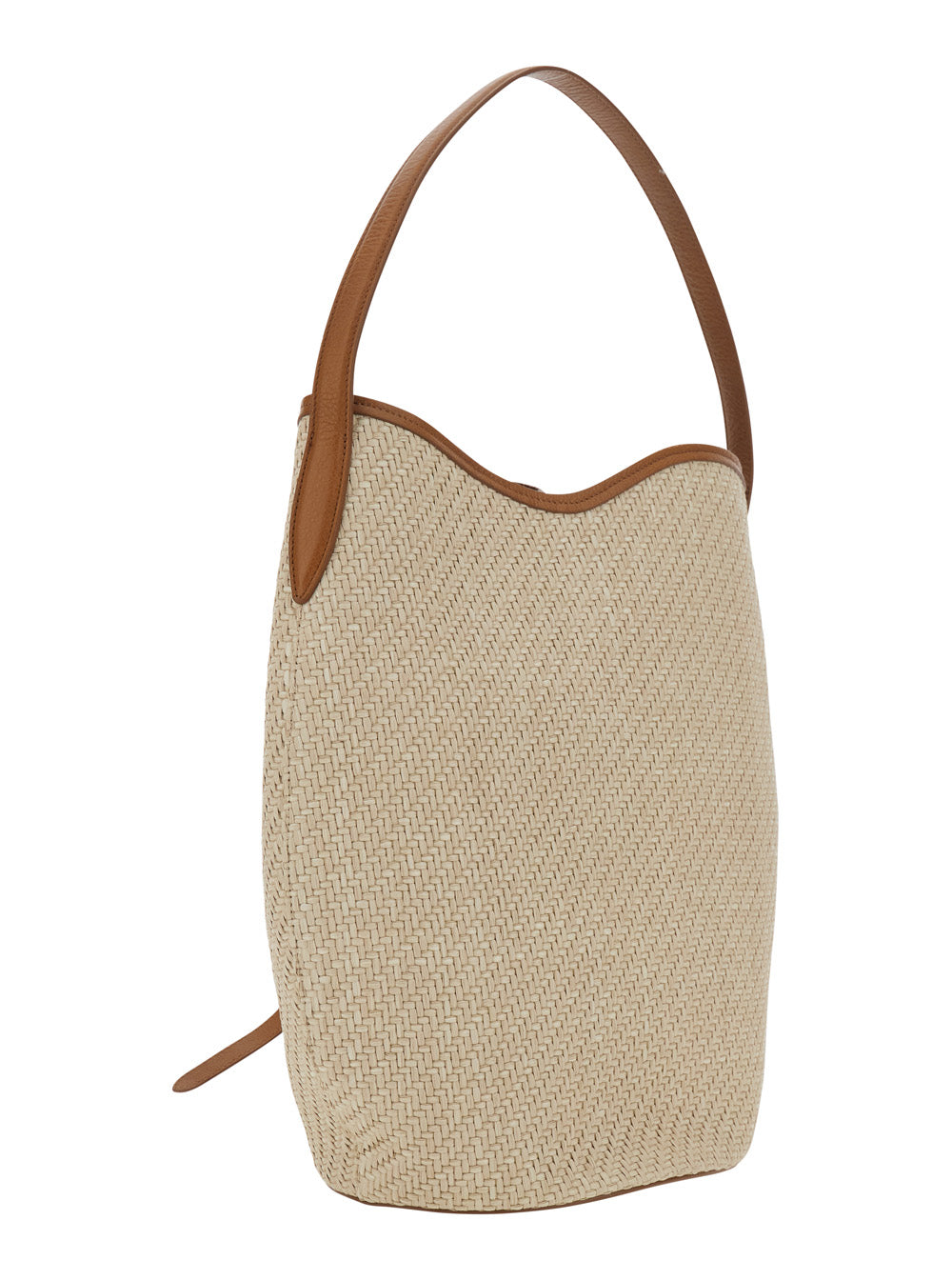 Liffner Women Belted Bucket Bag Large Raffia