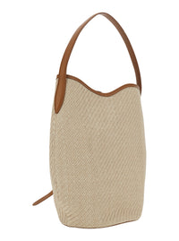 Liffner Women Belted Bucket Bag Large Raffia
