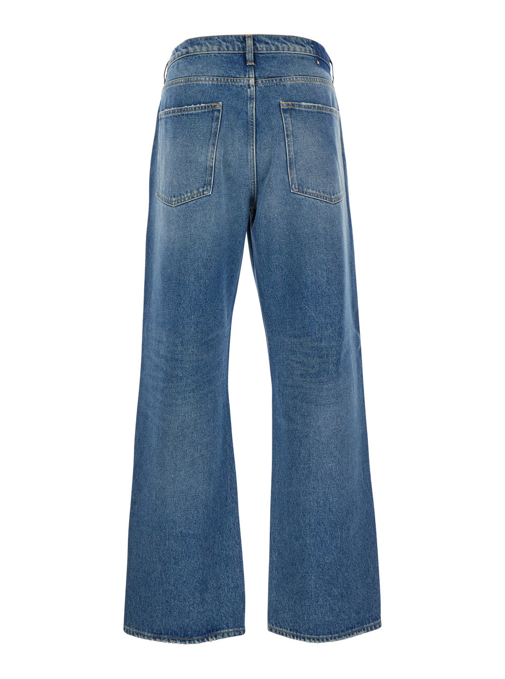 Golden Goose Men Blue Wide Leg Jeans In Cotton Man