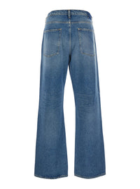 Golden Goose Men Blue Wide Leg Jeans In Cotton Man