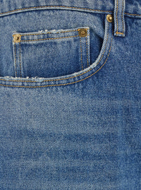 Golden Goose Men Blue Wide Leg Jeans In Cotton Man
