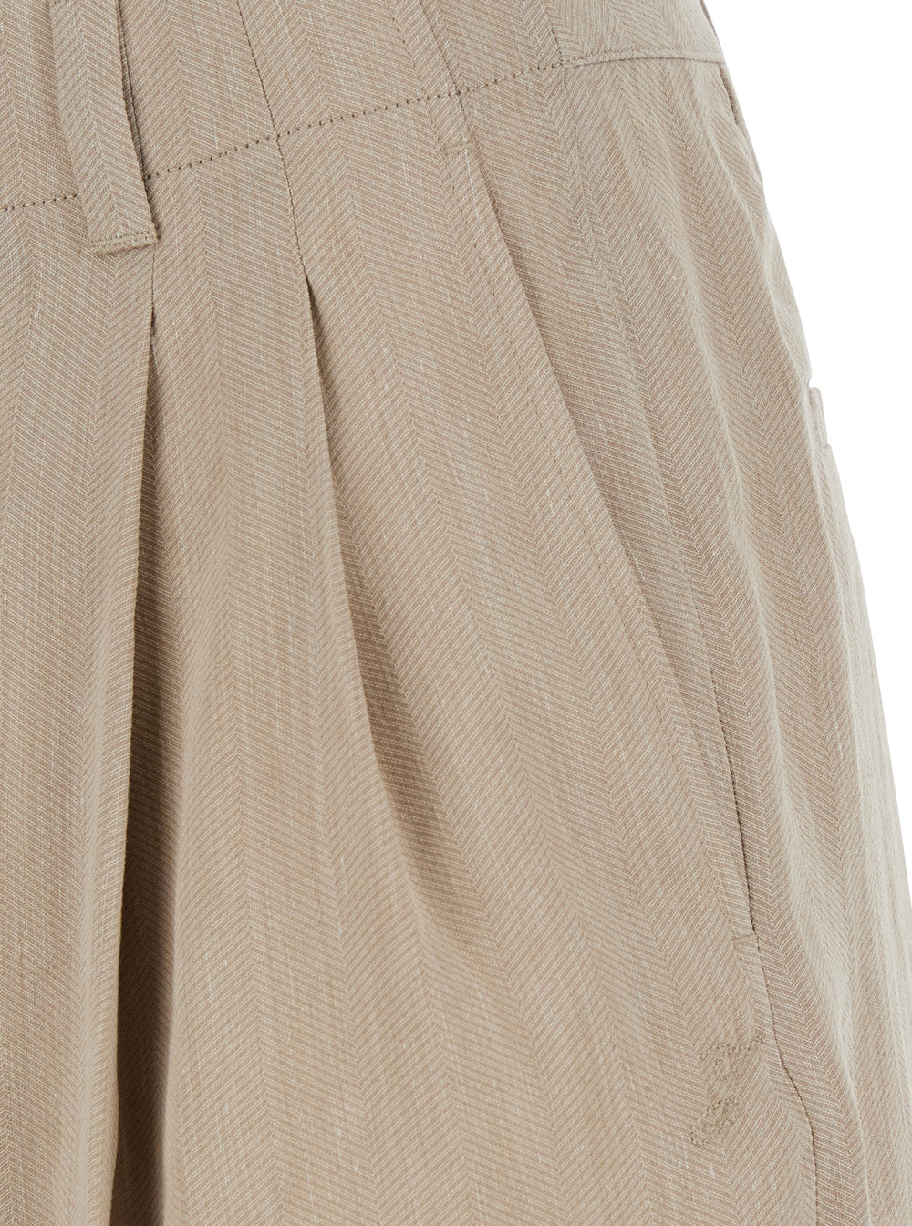 Jacquemus Men 'Le Short Pastro' Beige Shorts With Turn-Up Hem In Linen Blend For Men