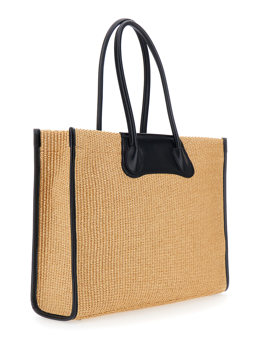 Vivienne Westwood Women 'Troy' Beige Tote Bag With Orb Logo Embossed On The Front And Raffia Effect In Cotton For Women