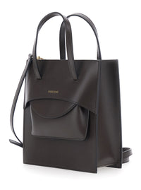 HIDESINS Hidesins Women 'Pocket M' Brown Handbag With Logo Lettering On The Front In Leather For Women