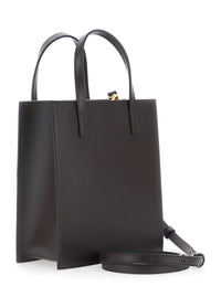 HIDESINS Hidesins Women 'Pocket M' Brown Handbag With Logo Lettering On The Front In Leather For Women