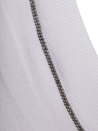 Brunello Cucinelli Women White Top With Round Neckline And Monile Details In Cotton For Women