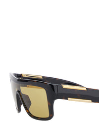 BOTTEGA VENETA Bottega Veneta Women Brown Aviator Sunglasses With Square Lenses And Metal Plates On The Side In Plastic For Women