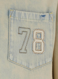 Golden Goose Men Light Blue Jacket With Classic Collar And Vintage Effect In Denim For Men