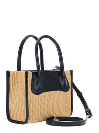 VIVIENNE WESTWOOD Vivienne Westwood Women 'Troy' Beige Small Handbag With Logo Orb Embossed On The Front And Raffia Effect In Cotton Blend For Women