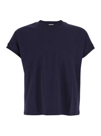 Versace Men Blue 'Vintage' T-Shirt With Round Neck And Front Logo For Men