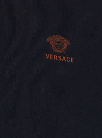 Versace Men Blue Hoodie With Fixed Hood For Women