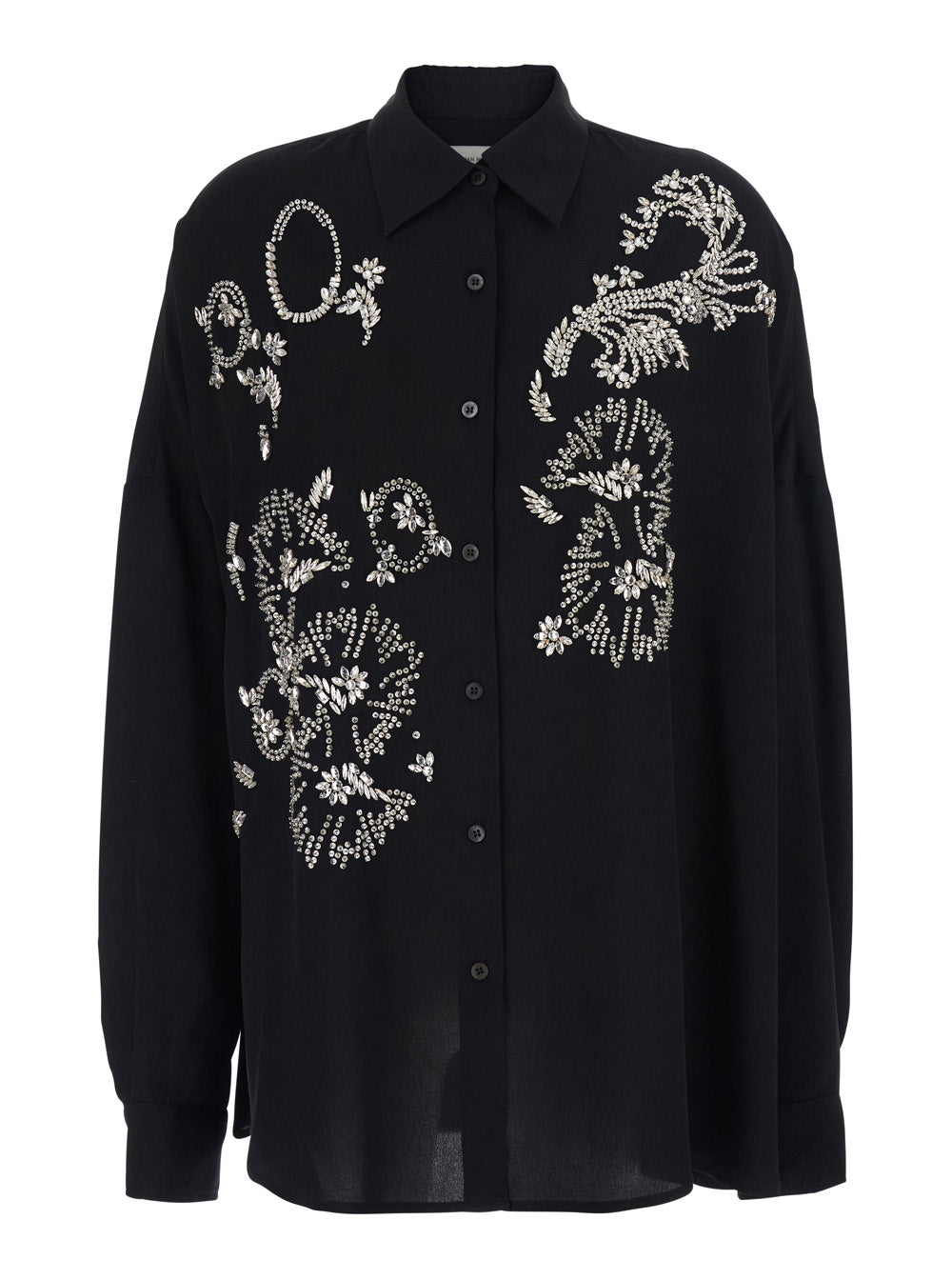 Dries Van Noten Women Casia Emb Black Blouse With Embroidered Details In Viscose For Women