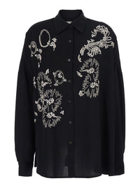 Dries Van Noten Women Casia Emb Black Blouse With Embroidered Details In Viscose For Women
