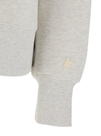 Golden Goose Women Gray Crewneck Sweatshirt With Glitter Logo Lettering On The Front In Cotton For Women