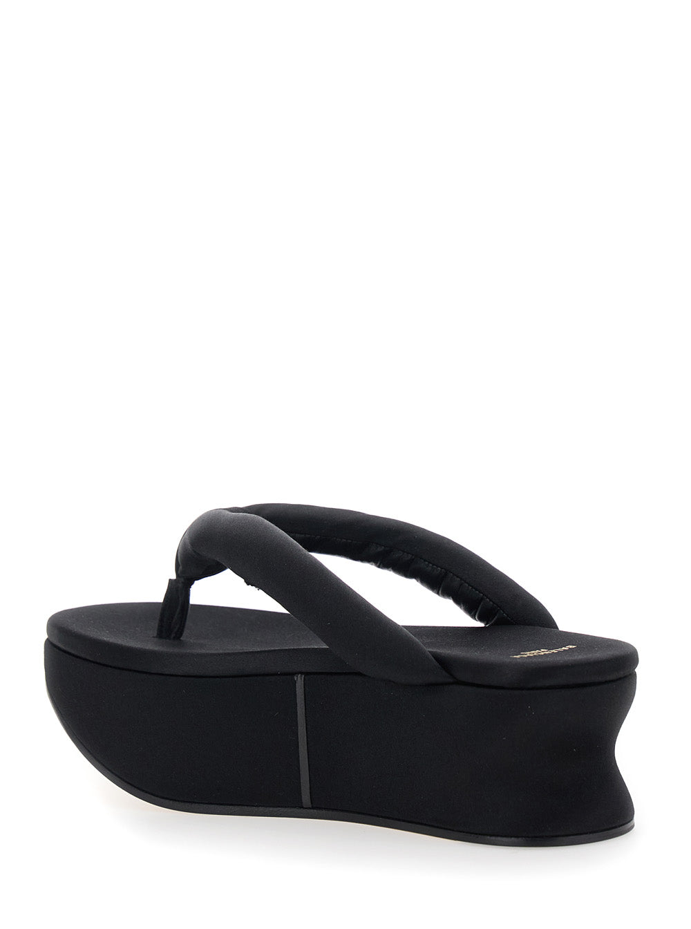 Balenciaga Women 'Gaeta' Black Wedges With Thong Design And Medium Heel In Viscose Blend For Women