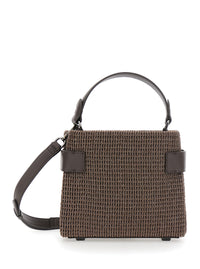BRUNELLO CUCINELLI Brunello Cucinelli Women 'Essence' Brown Crossbody Bag With All-Over Net Design In Leather For Women