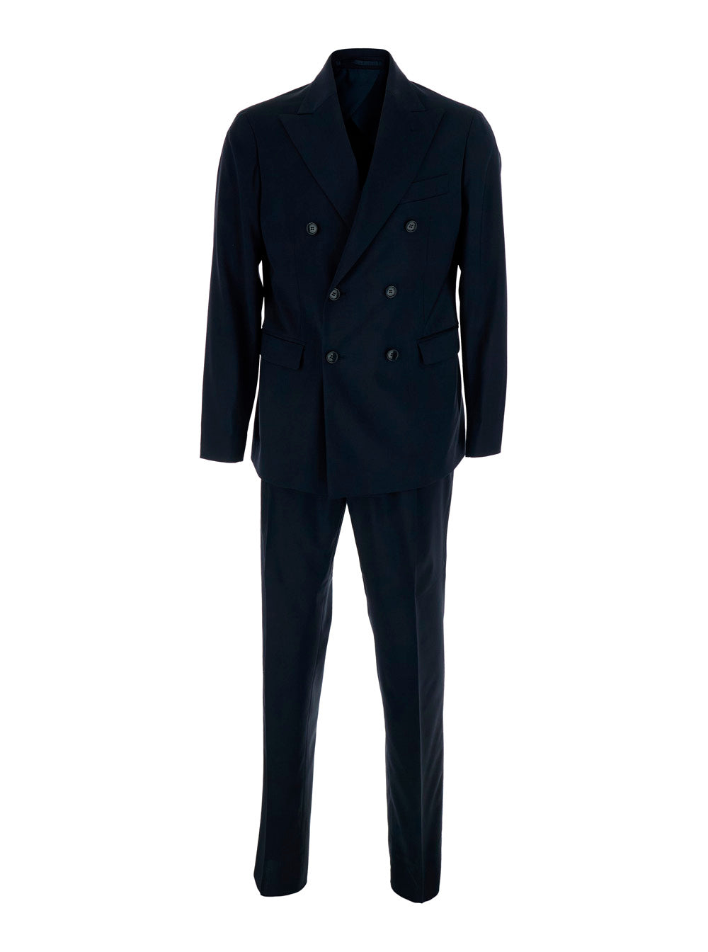 Leplain Men Double-Breasted Suit With Peak Revers Blue Man