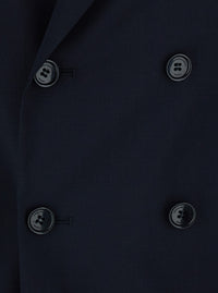 Leplain Men Double-Breasted Suit With Peak Revers Blue Man