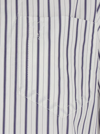 Ami Paris Women White Shirt With Classic Collar And All-Over Striped Pattern In Cotton For Women