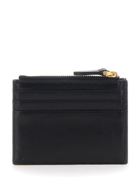 Valentino Garavani Men Brown Card Holder With Contrasting Maxi Vlogo On The Front And Coin Purse With Zip In Leather For Men