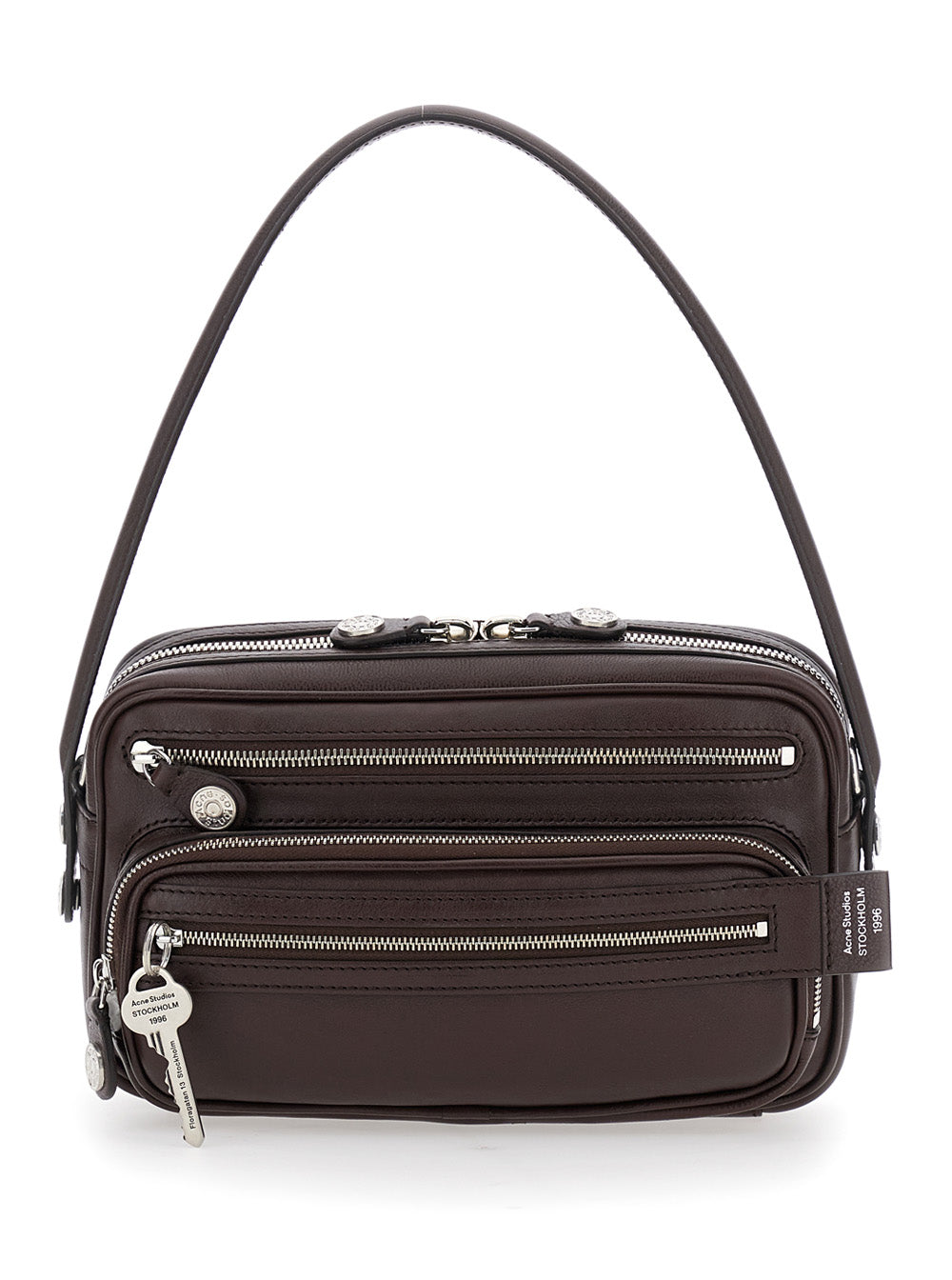 ACNE STUDIOS Acne Studios Women Shoulder Bag With Logo Plate On The Front In Brown Leather For Women