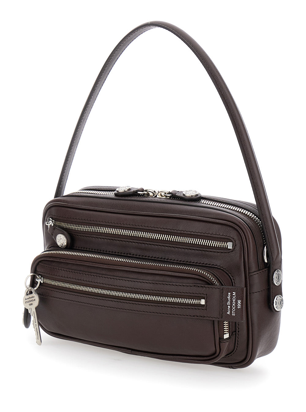 ACNE STUDIOS Acne Studios Women Shoulder Bag With Logo Plate On The Front In Brown Leather For Women