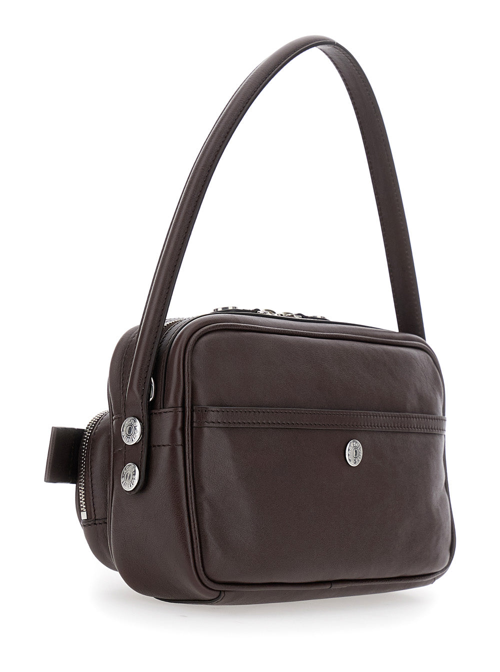 ACNE STUDIOS Acne Studios Women Shoulder Bag With Logo Plate On The Front In Brown Leather For Women