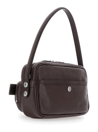 ACNE STUDIOS Acne Studios Women Shoulder Bag With Logo Plate On The Front In Brown Leather For Women