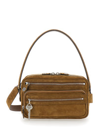 ACNE STUDIOS Acne Studios Women Crossbody Bag 'Camero Party' With Front Pockets In Brown Suede For Women