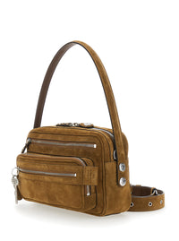 ACNE STUDIOS Acne Studios Women Crossbody Bag 'Camero Party' With Front Pockets In Brown Suede For Women