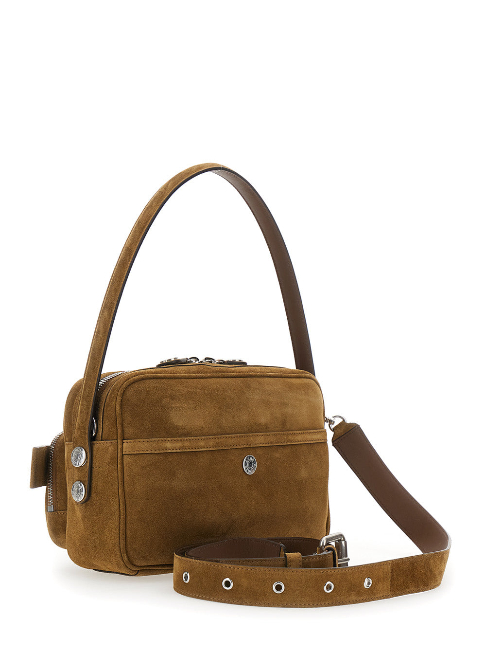 ACNE STUDIOS Acne Studios Women Crossbody Bag 'Camero Party' With Front Pockets In Brown Suede For Women