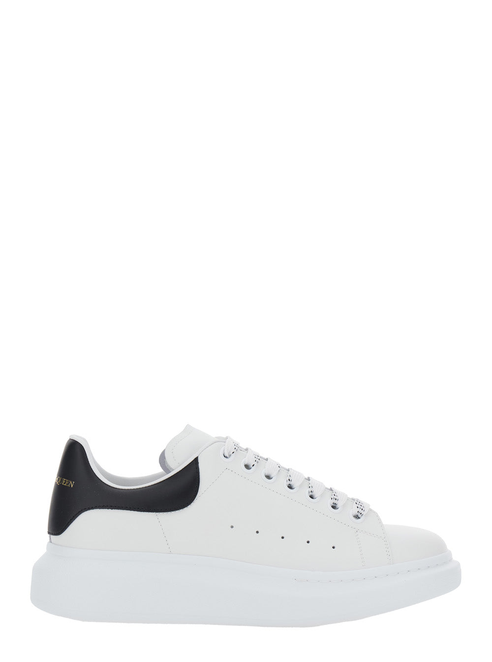 Alexander Mcqueen Men Low Top Sneaker 'Alexander Mcqueen' With Logo Lettering On Tongue And Contrasting Heel In White And Black Leather For Men