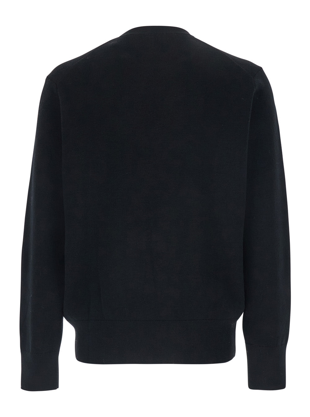 Ami Paris Men Crewneck Sweater With Adc Embroidery On The Front In Wool Blend Black Men