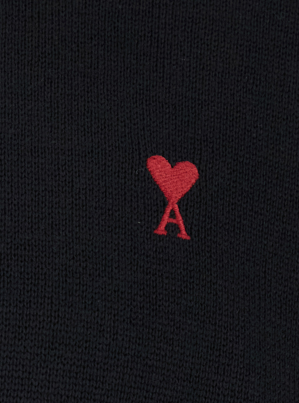 Ami Paris Men Crewneck Sweater With Adc Embroidery On The Front In Wool Blend Black Men