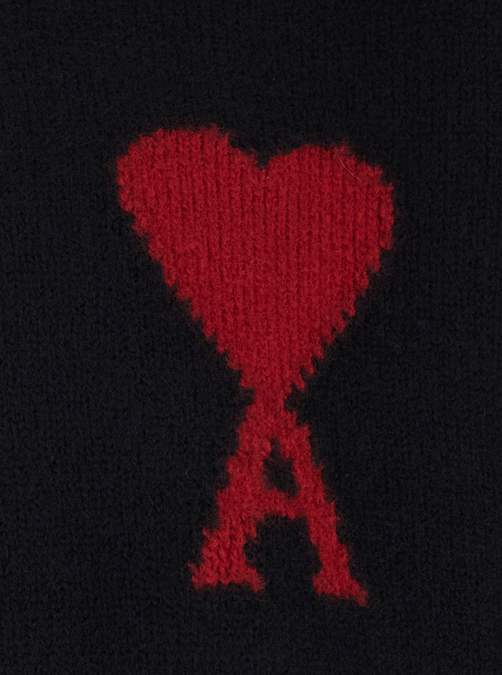 Ami Paris Men Crewneck Sweater With Adc Embroidery On The Front In Black Wool For Men