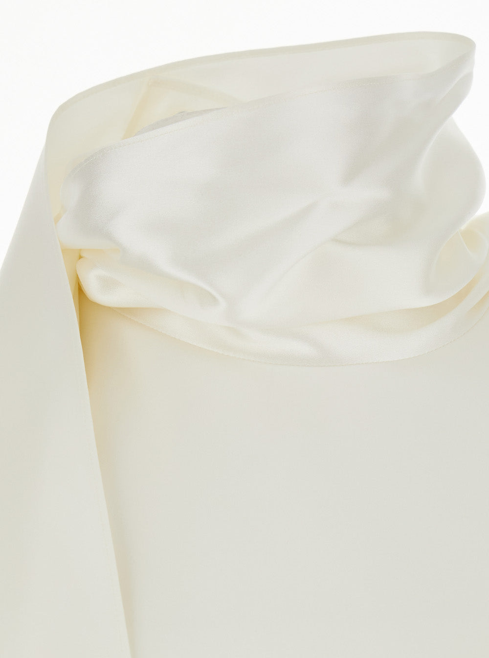BOTTEGA VENETA Bottega Veneta Women White Sleeveless Top With Scarf Detail With Buttons In Stretch Silk For Women