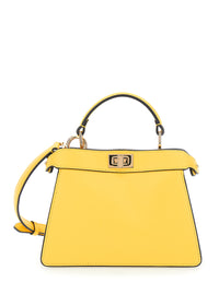 Fendi Women 'Peekaboo Iseeu Petite' Yellow Handbag With Turnlock Closure In Leather For Women