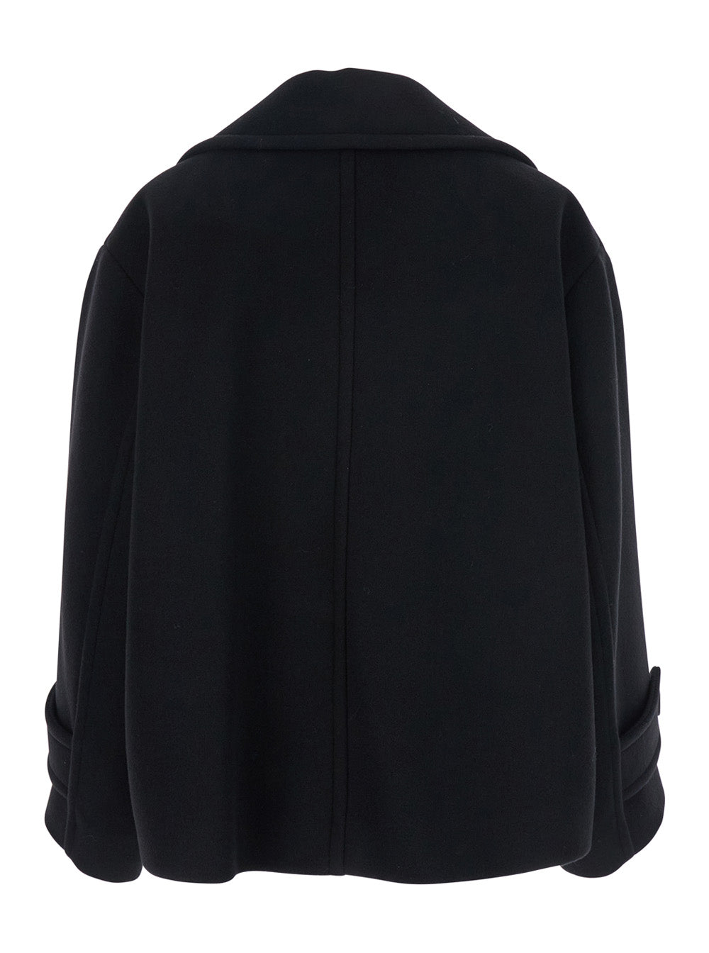 Chloé Women Double-Breasted Jacket With Notched Revers And Dropped Shoulders In Wool Blend Black Women