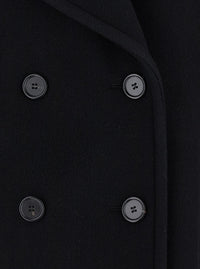 Chloé Women Double-Breasted Jacket With Notched Revers And Dropped Shoulders In Wool Blend Black Women