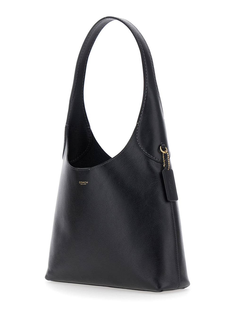 Coach Women Shoulder Bag 'Brooklyn Piccola' With Logo Lettering On The Front In Black Leather For Women