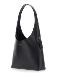 Coach Women Shoulder Bag 'Brooklyn Piccola' With Logo Lettering On The Front In Black Leather For Women