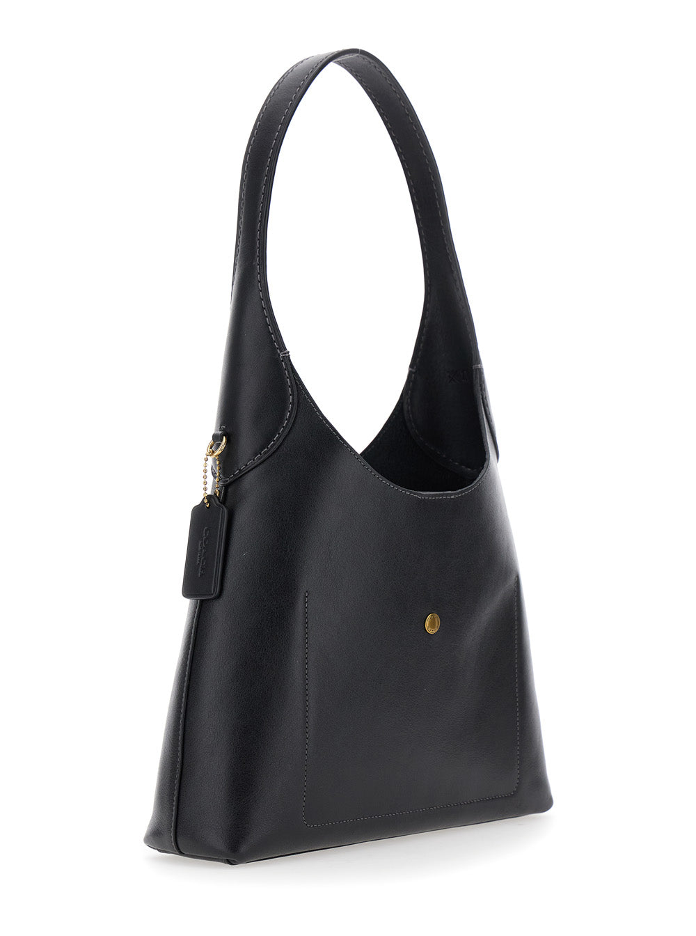 Coach Women Shoulder Bag 'Brooklyn Piccola' With Logo Lettering On The Front In Black Leather For Women