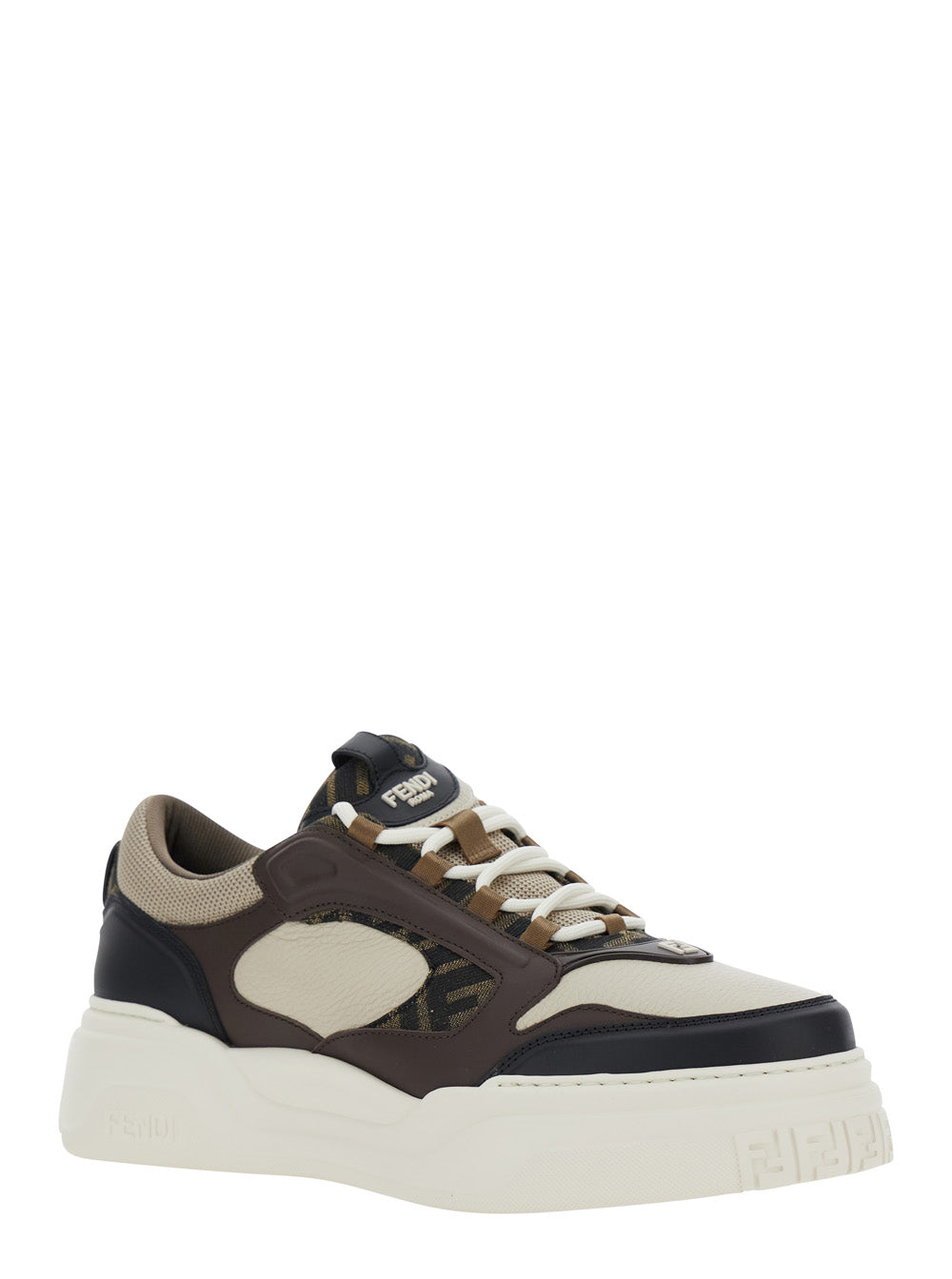 FENDI Fendi Men Sneaker 'Force' With Ff Jacquard Details And Multicolored Chunky Leather Sole For Men