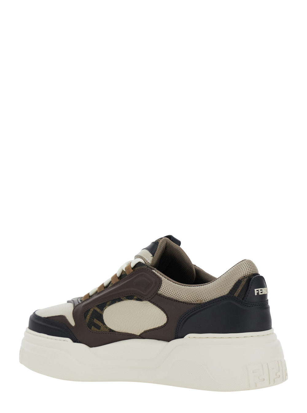FENDI Fendi Men Sneaker 'Force' With Ff Jacquard Details And Multicolored Chunky Leather Sole For Men