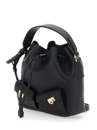 FERRAGAMO Ferragamo Women Black Crossbody Bag With Adjustable And Removable Strap And A Flat Top Handle In Grained Leather For Women