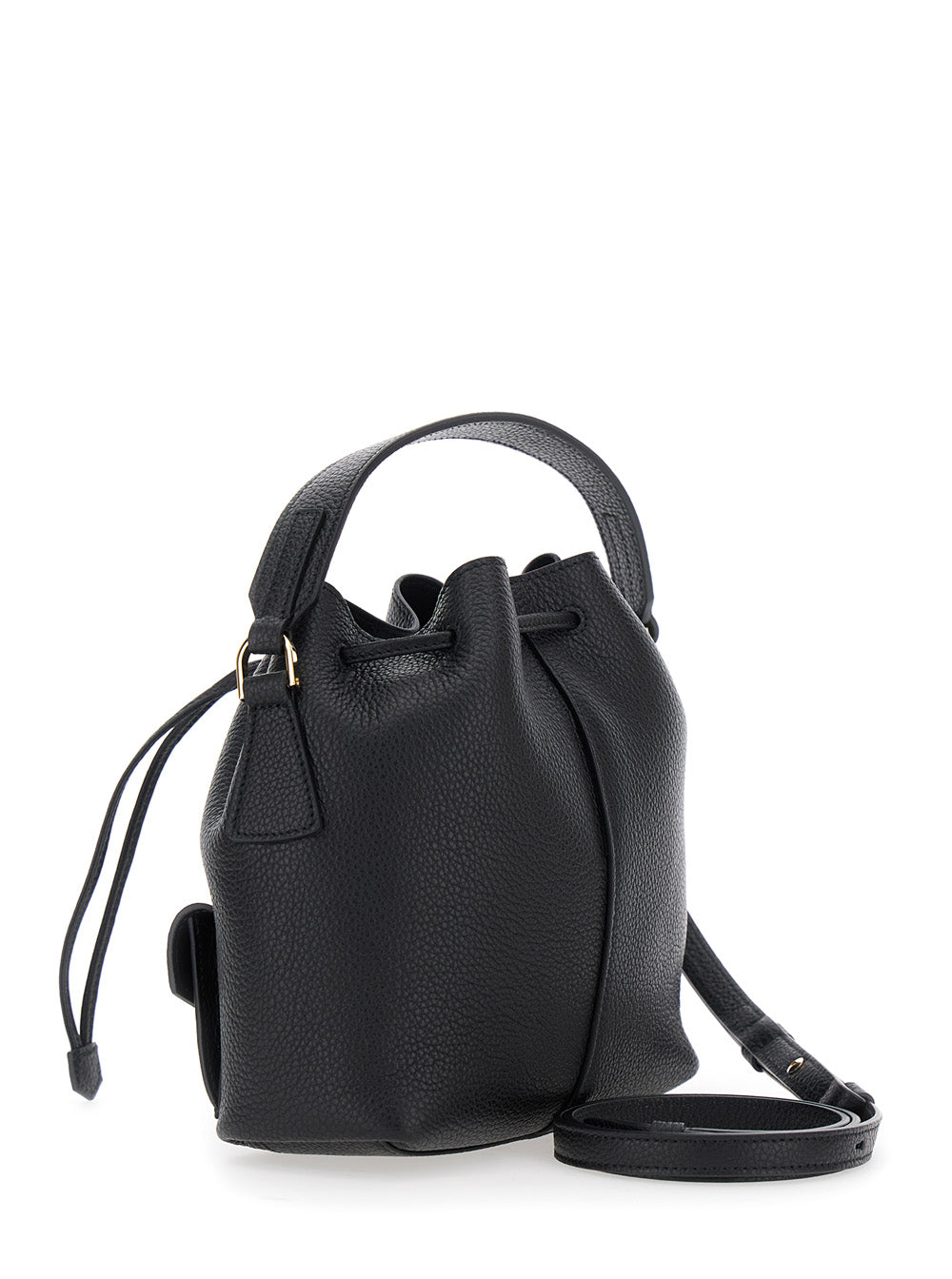 FERRAGAMO Ferragamo Women Black Crossbody Bag With Adjustable And Removable Strap And A Flat Top Handle In Grained Leather For Women
