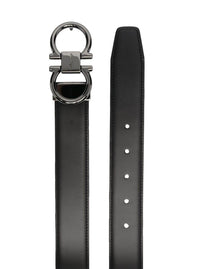 Ferragamo Men Reversible Belt With Gancini Detail In Black And Brown Smooth Leather For Men
