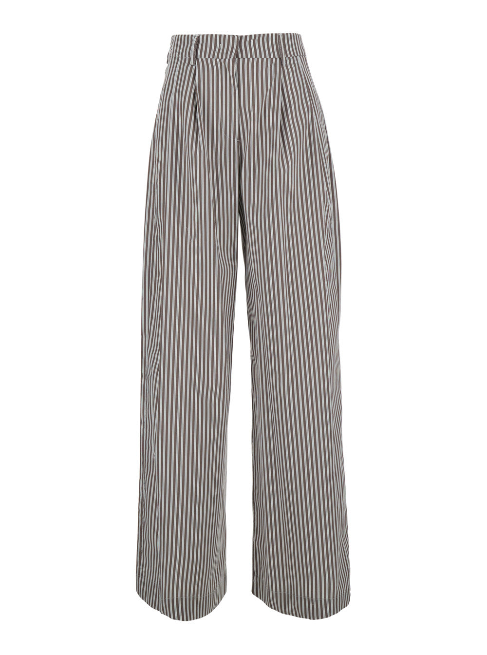 Leplain Women Brown Pants With All-Over Striped Motif In Fabric Women