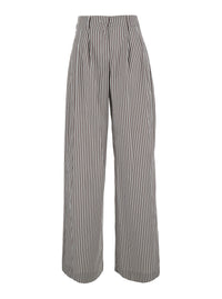 Leplain Women Brown Pants With All-Over Striped Motif In Fabric Women