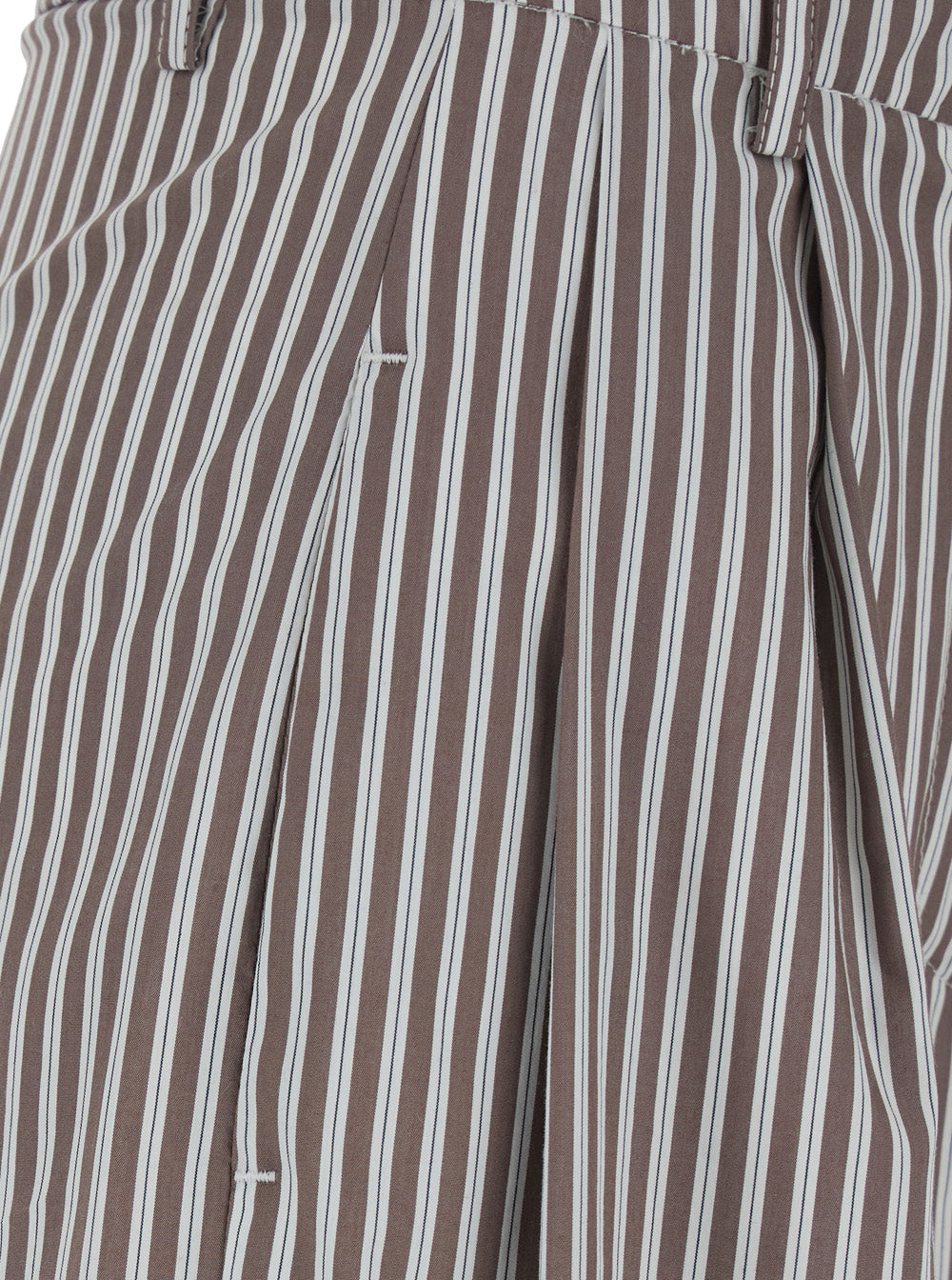 Leplain Women Brown Pants With All-Over Striped Motif In Fabric Women